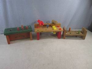 lot 117 image: (F-0) Vintage Wood Play Work Benche...
