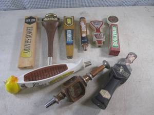 lot 165 image: (F-0) 9 Assorted Beer Tap Handles...