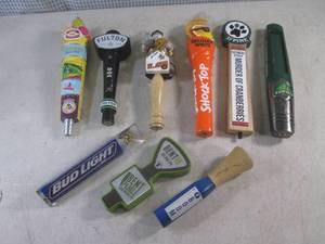 lot 166 image: (F-0) 9 Assorted Beer Tap Handles...