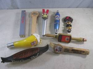 lot 168 image: (F-0) 9 Assorted Beer Tap Handles...