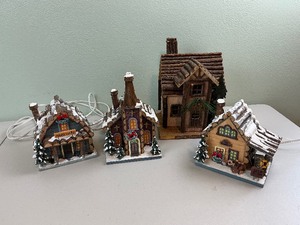 lot 175 image: Christmas Holiday Log Cabin Village Home Dcor