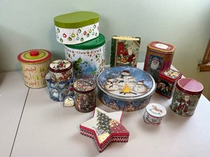 lot 197 image: Metal Tin Canister Container Lot