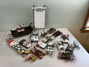 lot 198 image: Sleigh  Sled Tree Ornament Lot #1