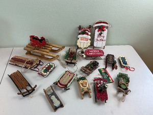 lot 199 image: Sleigh  Sled Tree Ornament Lot #2