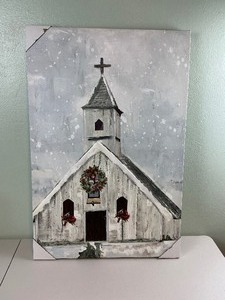 lot 211 image: Holiday Christmas Church Painting Picture