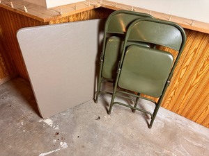 lot 104 image: Pair of Folding Chairs with Card Table