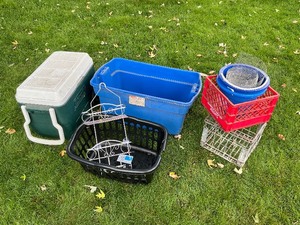 lot 90 image: Coleman Cooler plus Bins and Misc.
