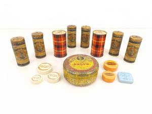 Lot of AUTHENTIC Antique Mennen Talc Tins, Watch Tins, etc.
