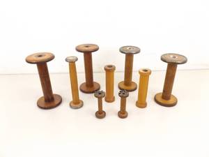 Lot of Antique Collectible Wood Spools