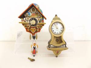 2 Small Germany Windup Wall Clocks