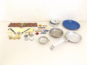 Lot of Vintage Scouting Dress, Pins, Awards, Compasses, etc.