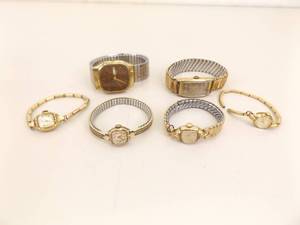 Lot of Vintage Collectible Bulova and Elgin Gold Plated Watches