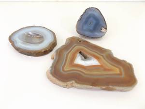 Lot of 3 Large Agates Weighing Over 1 Lb Each