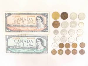 Lot of Collectible Antique and Vintage Canadian Currency and Coins