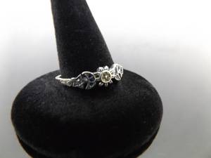 NEW .925 Sterling Silver Multi Crystal Sun, Moon, Stars Ring Size 8