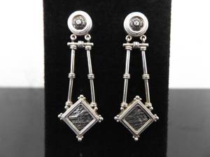 .925 Sterling Silver Hinged Asian Themed Post Earrings