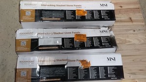 lot 13 image: Lot of 3 MSI Interlocking Stacked Stone Panels - 6 Panels Each, Various Colors