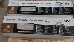 lot 14 image: 4 Box Set of Rockmount Interlocking Stacked Stone Panels
