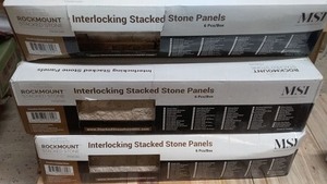 lot 15 image: Set of 5 Boxes of Rockmount Interlocking Stacked Stone Panels