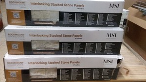 lot 16 image: Lot of 5 Boxes of MSI Interlocking Stacked Stone Panels - Various Colors