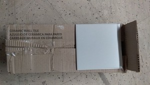 lot 31 image: Box of Ceramic Wall Tiles - Grey - 6x6 Inches
