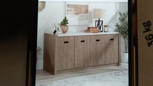 lot 43 image: Sauder Dixon City Credenza in Brushed Oak Finish