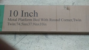 lot 52 image: 10 Inch Metal Platform Bed with Round Corner, Twin Size