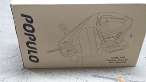 lot 53 image: Populo CDAL-2004 Cordless Lithium Ion Drain Cleaner Kit - Open Box
