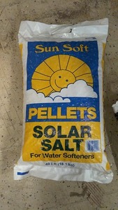 lot 104 image: 40 lb Bag of Sun Soft Pellets Solar Salt for Water Softeners