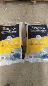 lot 109 image: Two Bags of Morton Clean and Protect Water Softener Pellets - 40 lbs Each