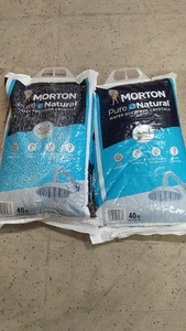lot 111 image: Lot of 2 Morton Pure Natural Water Softener Crystals - 40 lbs Each