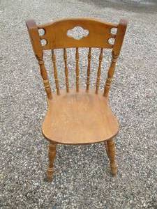 lot 244 image: Sturdy spindle back vintage dining ...