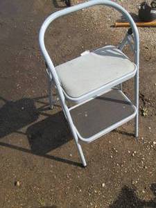 lot 253 image: Metal framed dual purpose Step stoo...