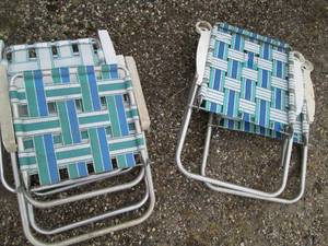 lot 179 image: Lot of (5) webbed outdoor folding c...