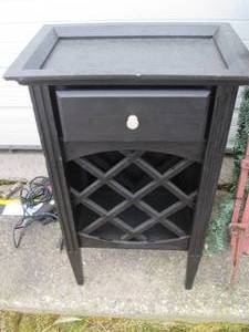 lot 125 image: Black wood single drawer dual purpo...