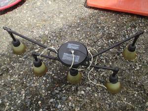 lot 128 image: Metal adjustable arm 5-bulb light f...