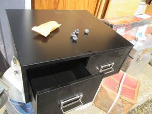 lot 236 image: Black metal 2-drawer oversized inde...