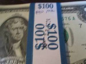 lot 01 image: 50 Consecutively numbered uncirculated $2.00 bills, banded from the Fed.