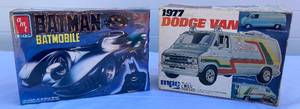 lot 12 image: Batman Batmobile Model 1989 125 Scale and 1977 Dodge Van Model 125 Scale