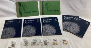 lot 90 image: Collection of Lincoln Cents in Collector Coin Folders Plus Uncirculated Coins