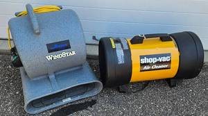 lot 23 image: Windstar Model 2500 3 Speed Air Mover and Shop Vac Air Cleaner Model AC253A plus Replacement Filters (not pictured)