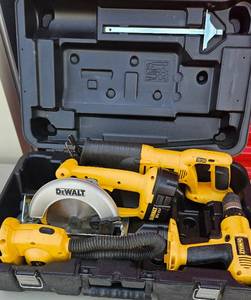 lot 67 image: DeWALT Asst of 18V Cordless Tools with Case