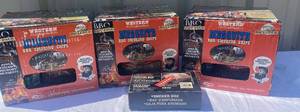 lot 32 image: 3 Boxes of Western BBQ Smoking Chips and Sunbeam Smoker Box