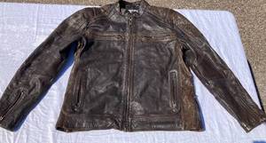 lot 22 image: Affliction Black Premium Leather Coat - Size XL