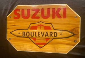 lot 131 image: Suzuki Boulevard Wooden Sign