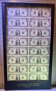 lot 140 image: Uncirculated Uncut Sheet Series 1981 $1 Dollar Bills