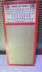 lot 141 image: Vintage Postal Lock Box 50 Converted Coin Bank and Vintage 10c Punch Board