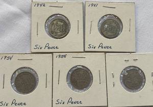 lot 147 image: Great Britain Coins - Six Pence, Three Pence and One Shilling. 15 coins