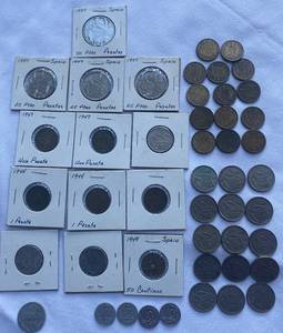 lot 152 image: Coins from Spain - 48 Coins varying Denominations and Years