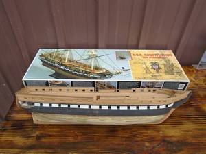 Group of model ships uss constitution. As shown.